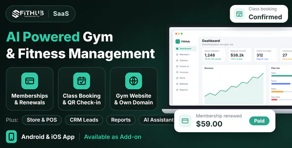 FitHub SaaS - AI Powered Gym & Fitness Management System