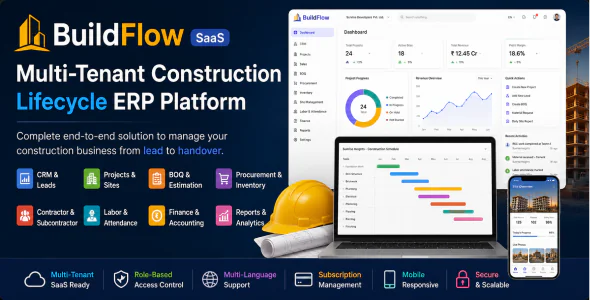 BuildFlow SaaS - Construction & Real Estate ERP Platform