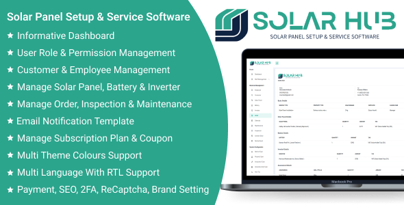 SolarHub SaaS - Solar Panel Setup & Service Software