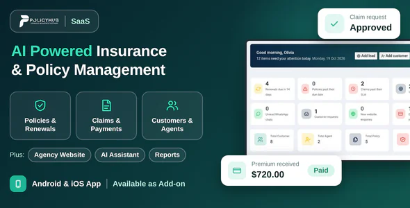 PolicyHub SaaS - AI Powered Insurance Management Software
